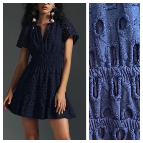 Anthropologie Dresses & Skirts - XL Anthropologie Somerset Mini Eyelet Dress w side pockets